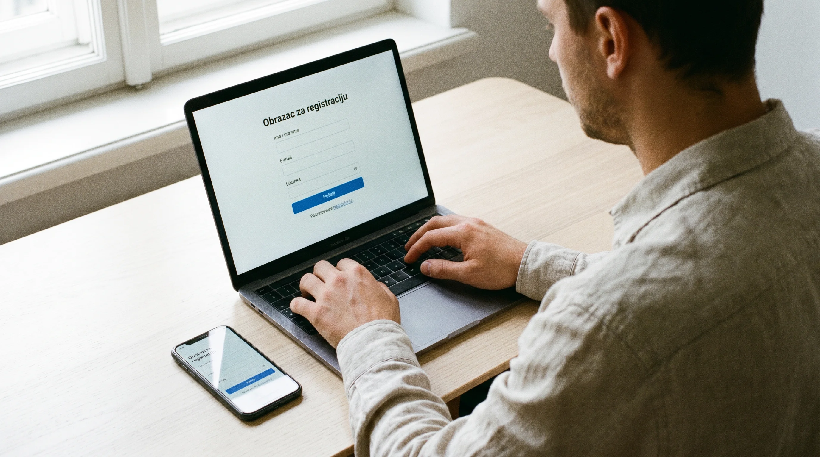 Osoba otvara PayPal račun na laptopu za online klađenje